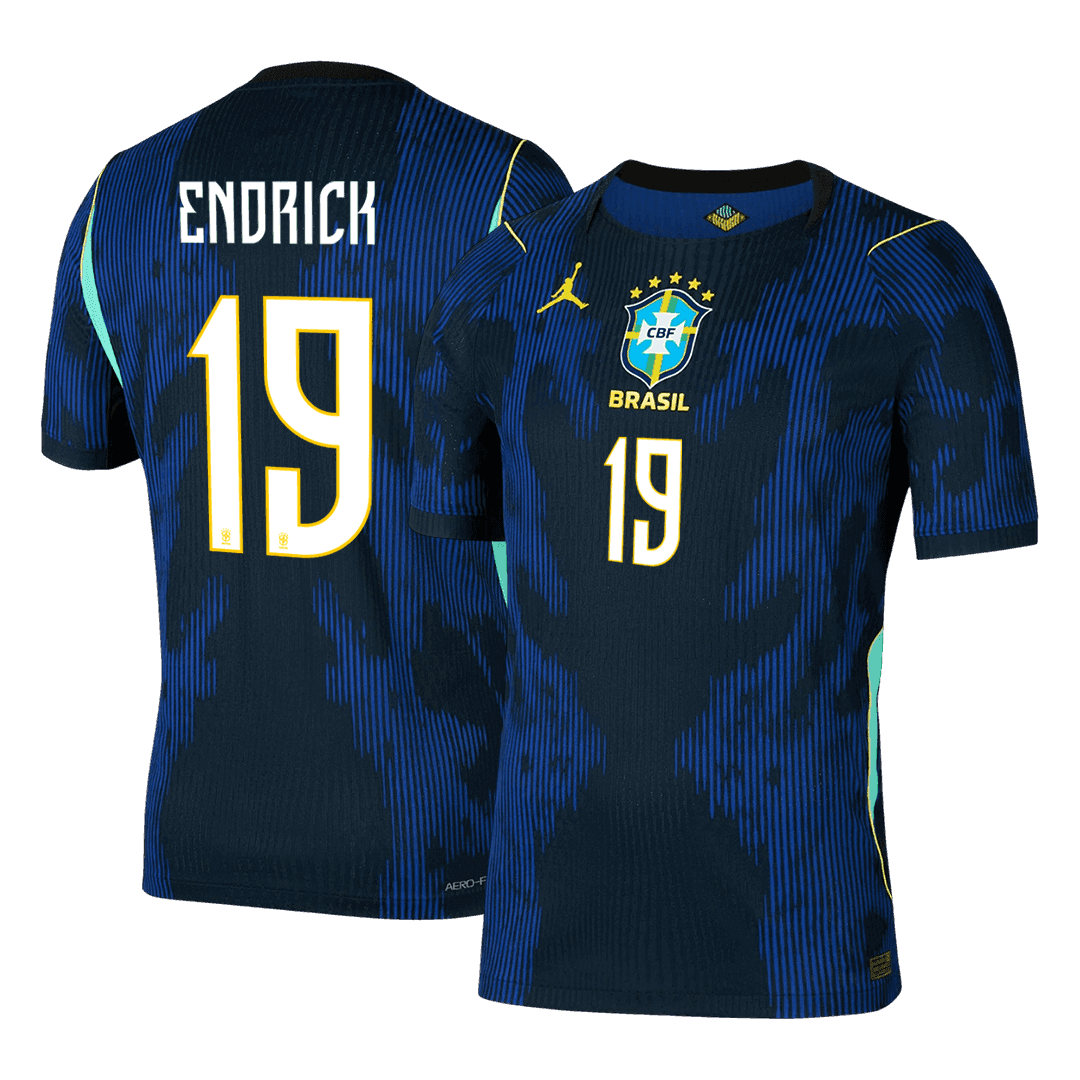 ENDRICK #19 Brésil Extérieur Maillot 2026 Bleu marine Joueur
