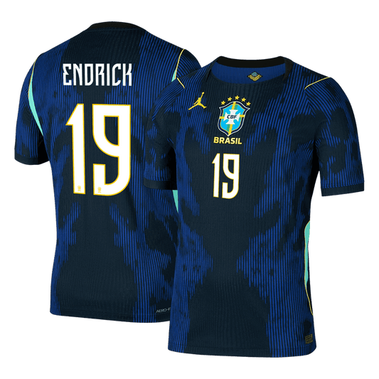 ENDRICK #19 Brésil Extérieur Maillot 2026 Bleu marine Joueur