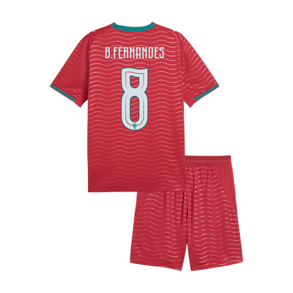 B. FERNANDES #8 Portugal Domicile Maillot Kit 2026 Enfant Rouge - Super