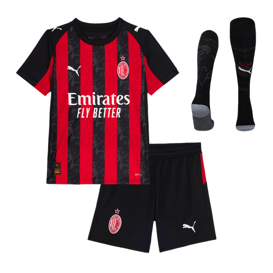 AC Milan Domicile Maillot Kit 2025/26 Enfant Rouge&Noir