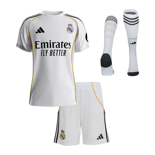 Kids Real Madrid Domicile Maillot Kit 2025/26 Blanc - Super