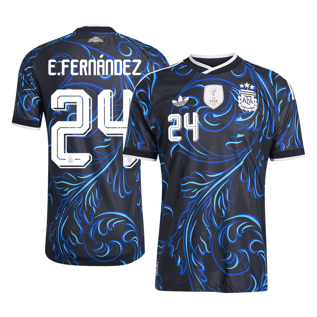 E. FERNÁNDEZ #24 Argentine Extérieur Maillot 2026 Noir Joueur