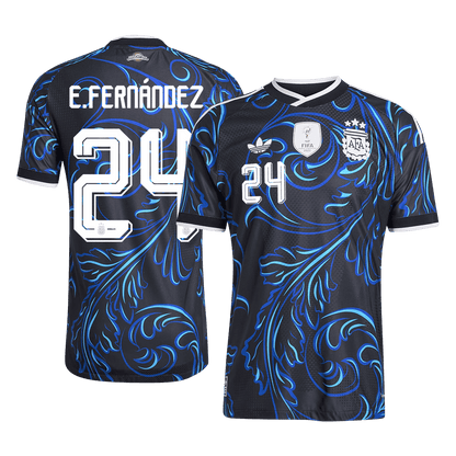 E. FERNÁNDEZ #24 Argentine Extérieur Maillot 2026 Noir Joueur