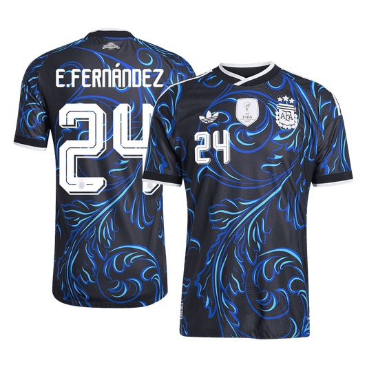 E. FERNÁNDEZ #24 Argentine Extérieur Maillot 2026 Noir Joueur