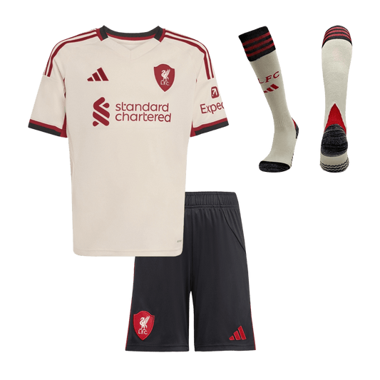 Liverpool Extérieur Maillot Kit 2025/26 Enfant Blanc