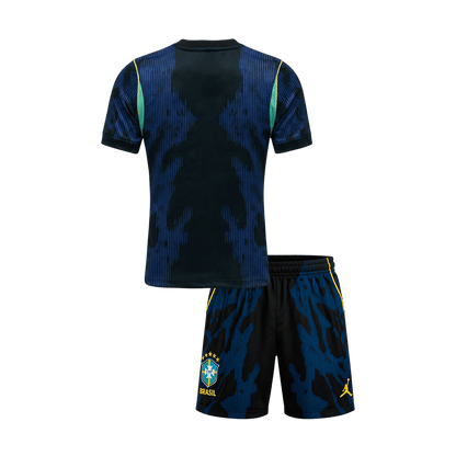 Brésil Extérieur Maillot Kit 2026 Enfant Bleu marine