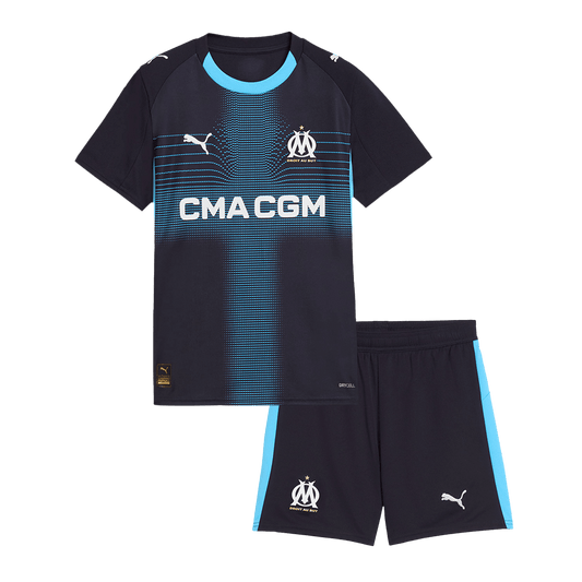 Olympique de Marseille Extérieur Maillot Kit 2025/26 Enfant Bleu marine
