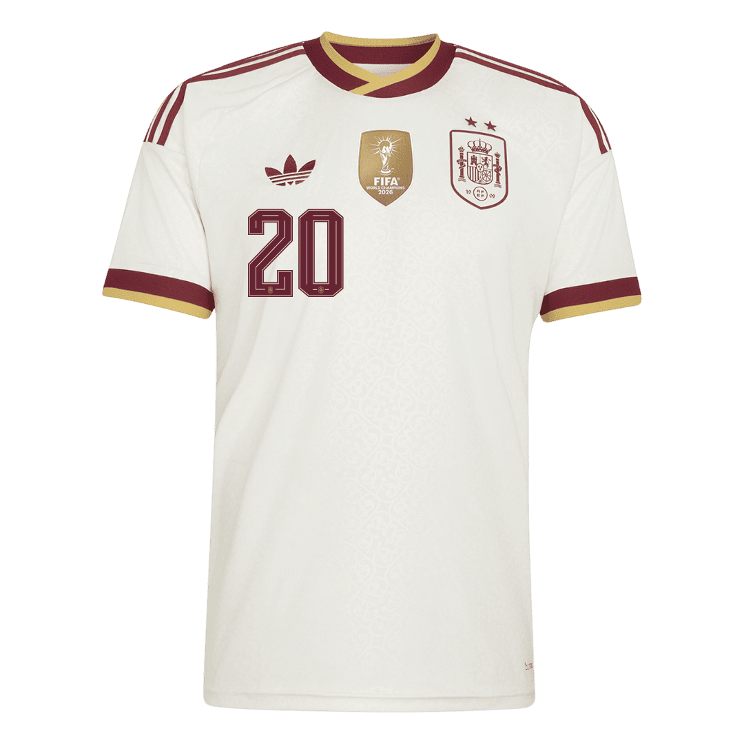 PEDRI #20 Espagne Extérieur Maillot 2026 Blanc