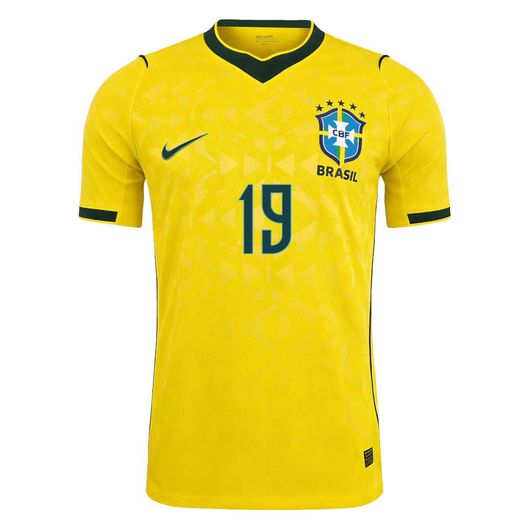 ENDRICK #19 Brésil Domicile Maillot 2026 Jaune Joueur
