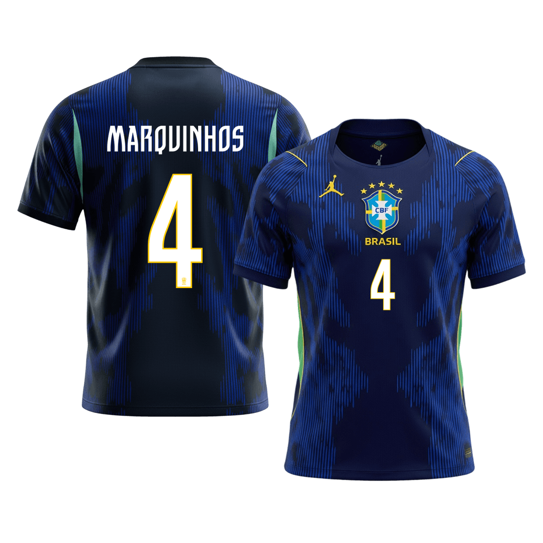 MARQUINHOS #4 Brésil Extérieur Maillot 2026 Bleu marine