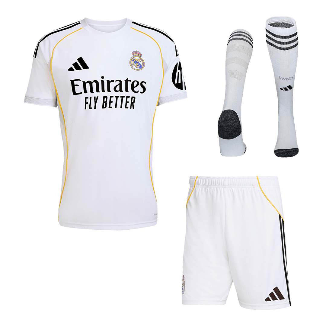 Men Real Madrid Domicile Maillot Kit 2025/26 Blanc - Super