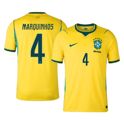 MARQUINHOS #4 Brésil Domicile Maillot 2026 Jaune