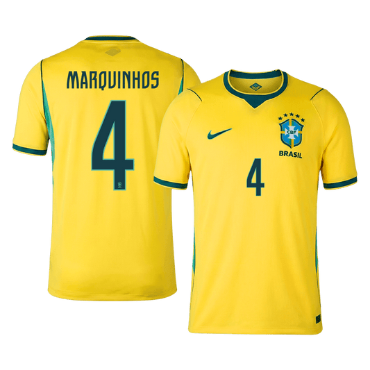 MARQUINHOS #4 Brésil Domicile Maillot 2026 Jaune