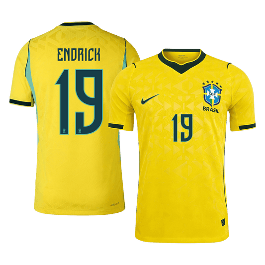 ENDRICK #19 Brésil Domicile Maillot 2026 Jaune Joueur