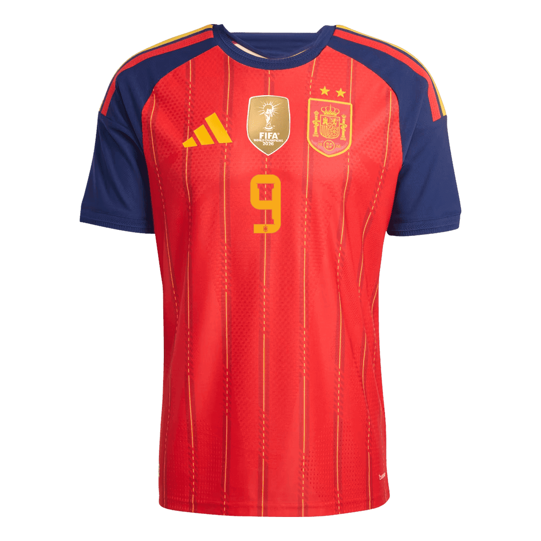 GAVI #9 Espagne Domicile Maillot 2026 Rouge Joueur