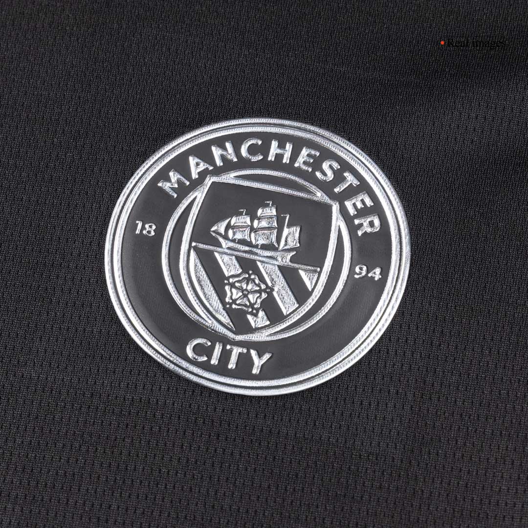 Manchester City Extérieur Maillot 2025/26 Noir Grande Taille