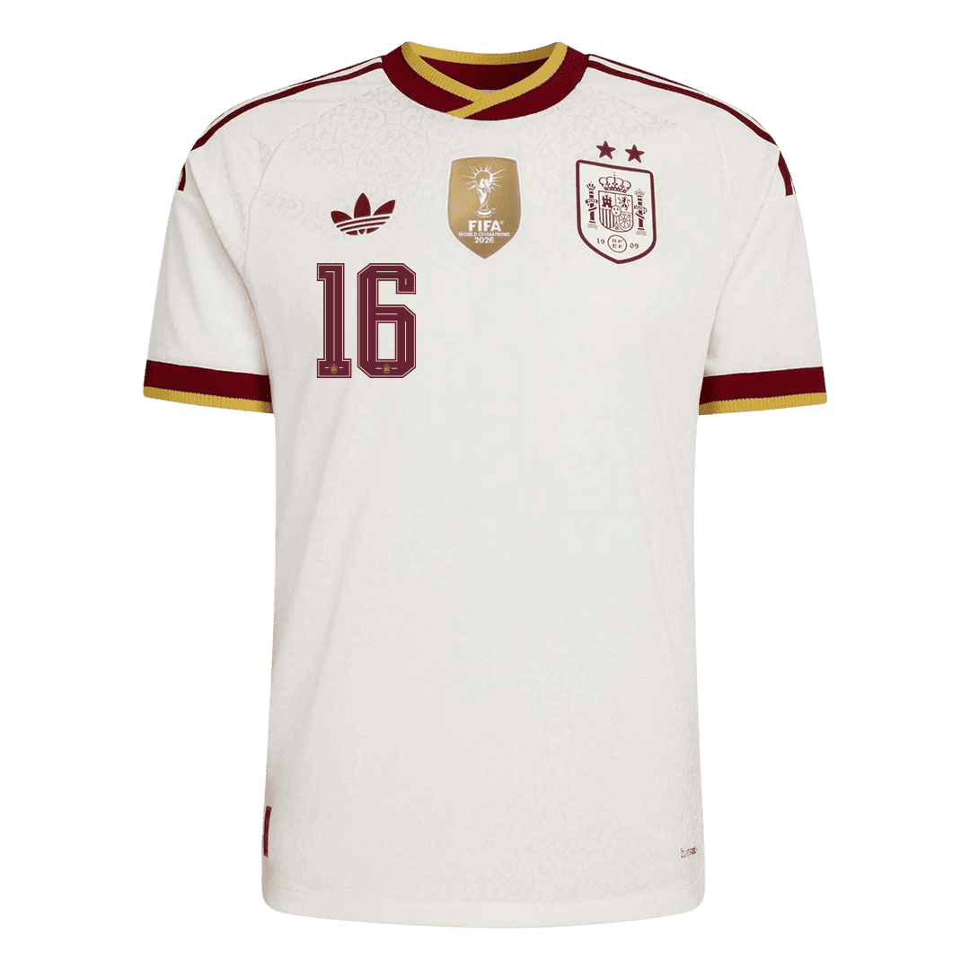 RODRIGO #16 Espagne Extérieur Maillot 2026 Blanc Joueur