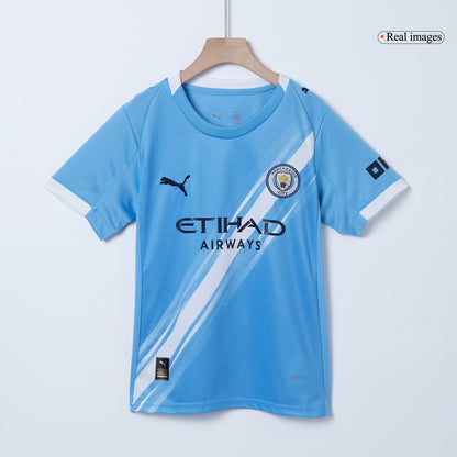 Manchester City Domicile Maillot Kit 2025/26 Enfant Bleu