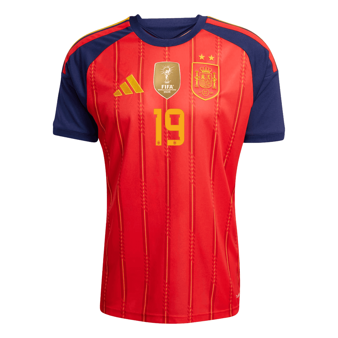 LAMINE YAMAL #19 Espagne Domicile Maillot 2026 Rouge Joueur
