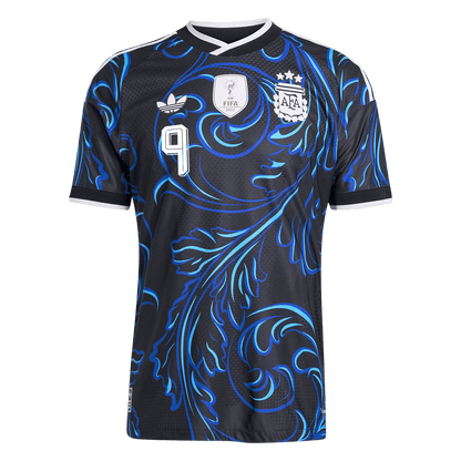 J. ÁLVAREZ #9 Argentine Extérieur Maillot 2026 Noir Joueur