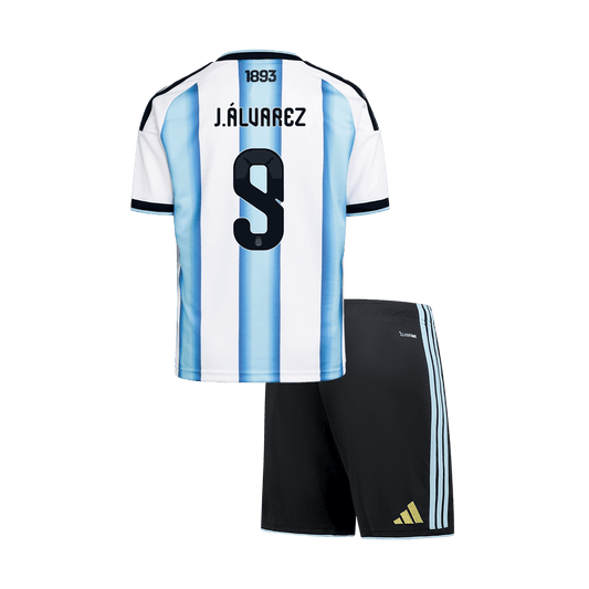 J.ÁLVAREZ #9 Argentine Domicile Maillot Kit 2026 Enfant Blue&White - Super