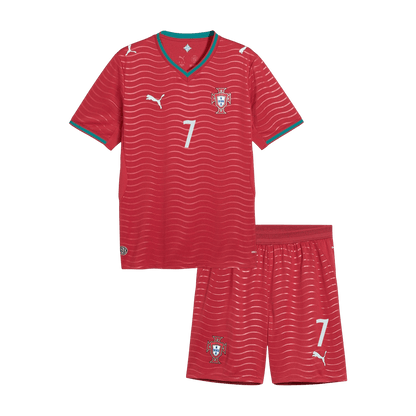 RONALDO #7 Portugal Domicile Maillot Kit 2026 Enfant Rouge - Super
