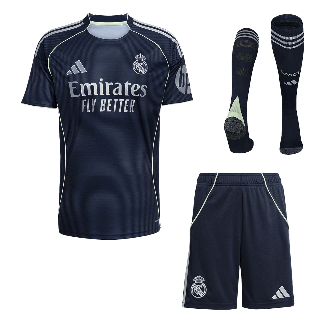 Men Real Madrid Extérieur Maillot Kit 2025/26 Bleu marine - Super