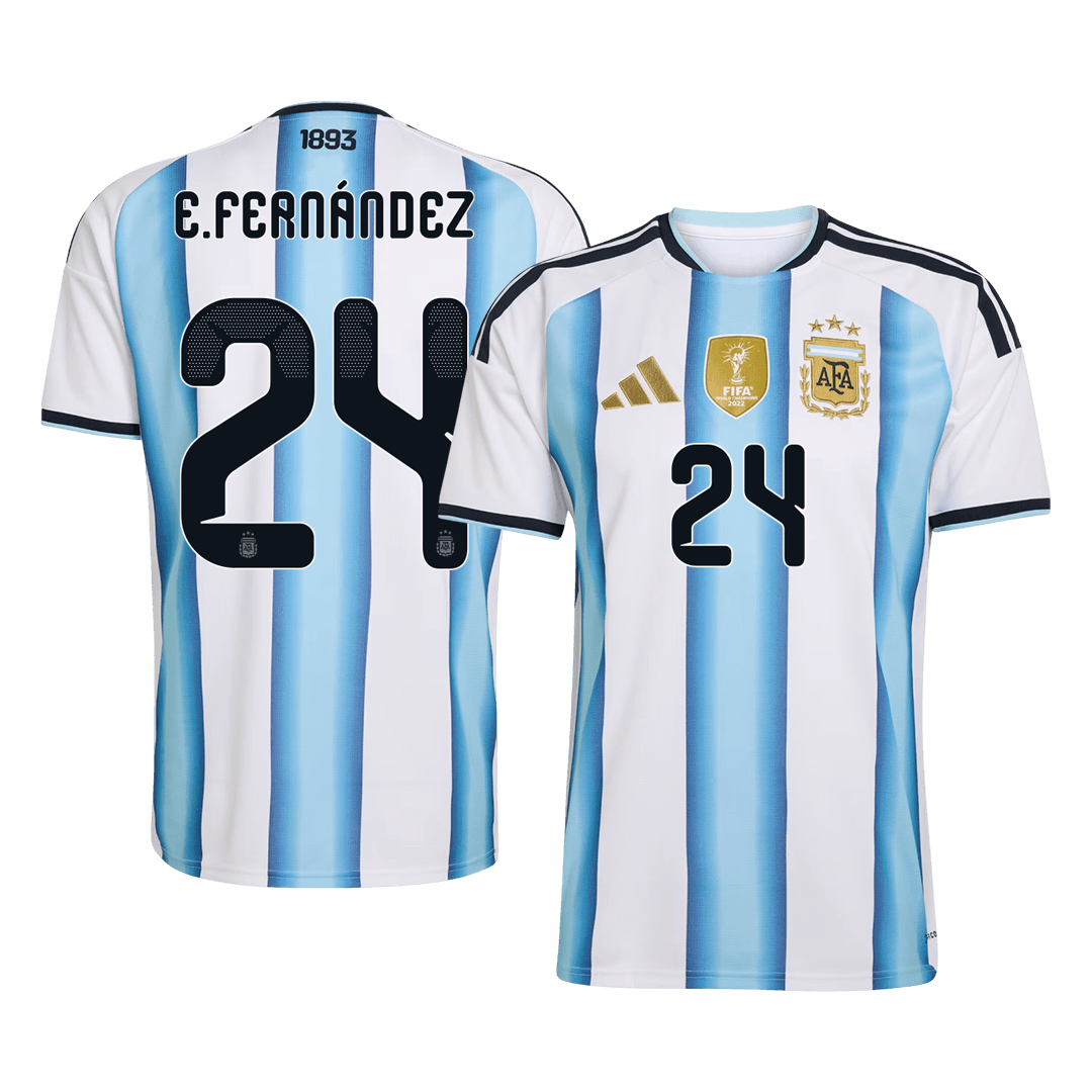 E. FERNÁNDEZ #24 Argentine Domicile Maillot 2026 Blue&White - Super