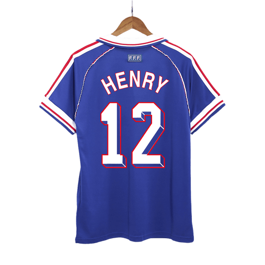 Retro HENRY #12 France Domicile Maillot 1998 Bleu