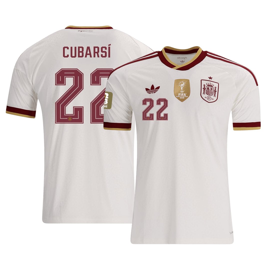 CUBARSÍ #22 Espagne Extérieur Maillot 2026 Blanc Joueur